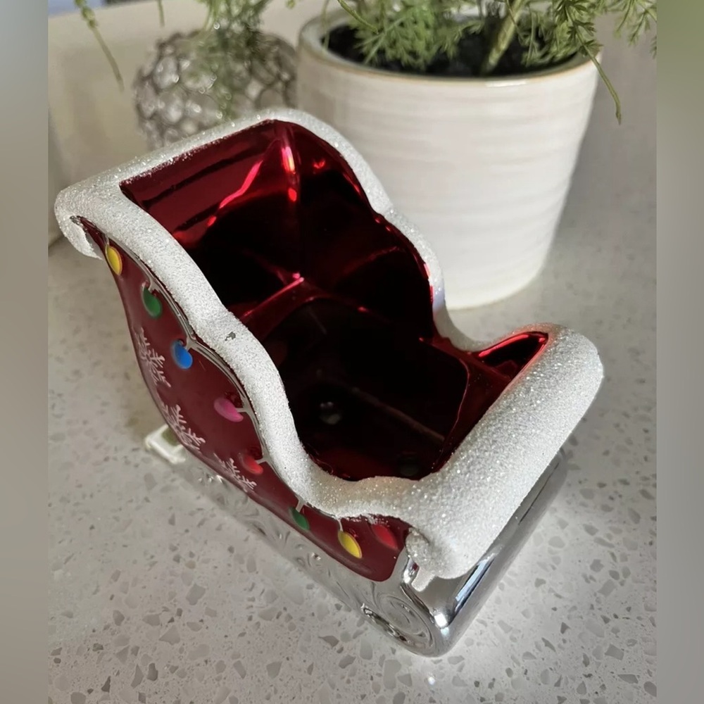 Bath and body works sled Christmas soap holder